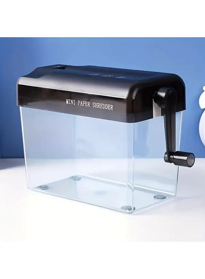 Sky Blue Manual Paper Shredder Portable Mini Strip Cutter For Office Confidential Documents - Image 5